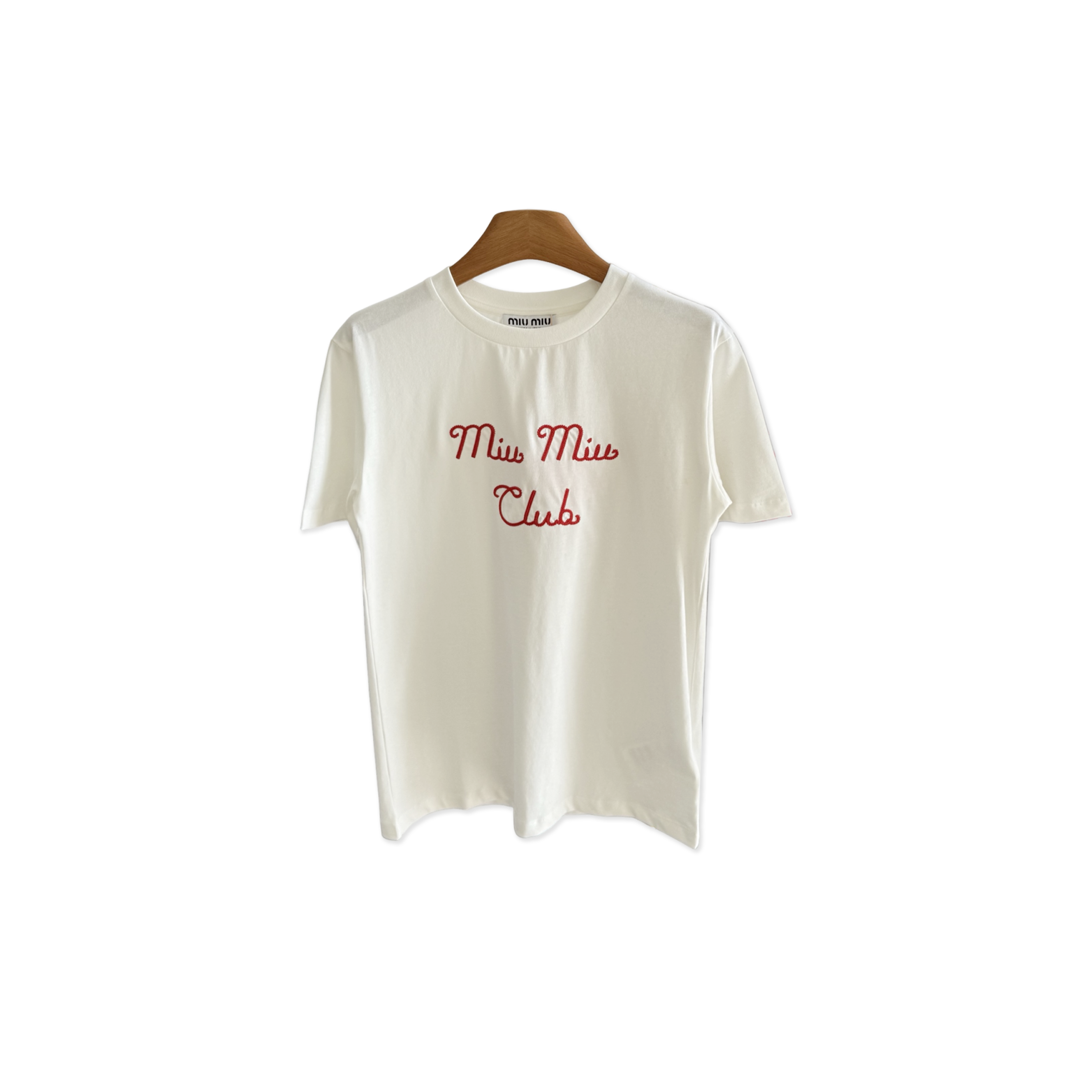 MIU MIU EMBROIDERED PLAIN KNIT T-SHIRT MJN261 MIU MIU EMBROIDERED PLAIN KNIT T-SHIRT MJN261